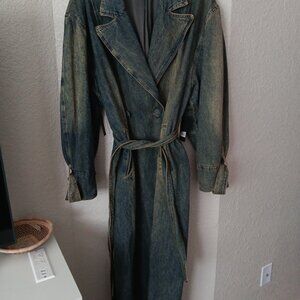 AFRM LONG  DENIM TRENCH COAT 205.00 RETAIL NWT